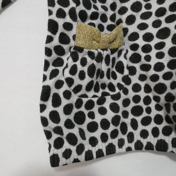H&M | 12-18 months | Chic Polka Dot Sweater | Sparkling Gold Bow Pockets - Picture 6 of 13